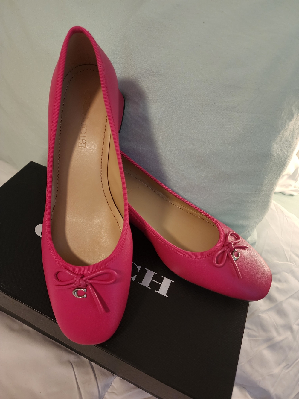 Coach Pink Ballet Block Heels In Dragonfruit - Brand New In Box!